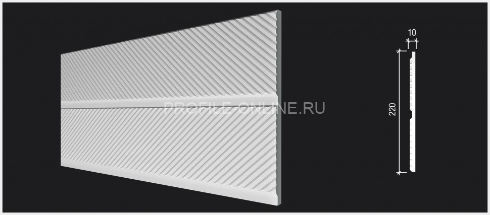 Отделочная стеновая декоративная панель 3D 220х10х3000 мм Decor-Dizayn DD920(3m) из полистирола белая, под покраску 3 м