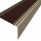 Алюминиевый угловой противоскользящий порог с резиновой вставкой 20х38 мм АУ-38-Анод шампань-темно-коричневый 2,7 м