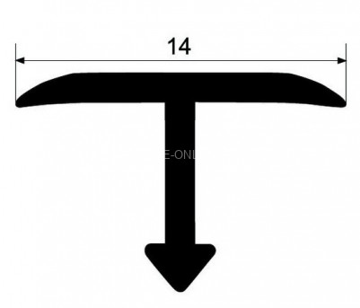 T-профиль латунный 14 мм ЛТ-15 антик 270 см