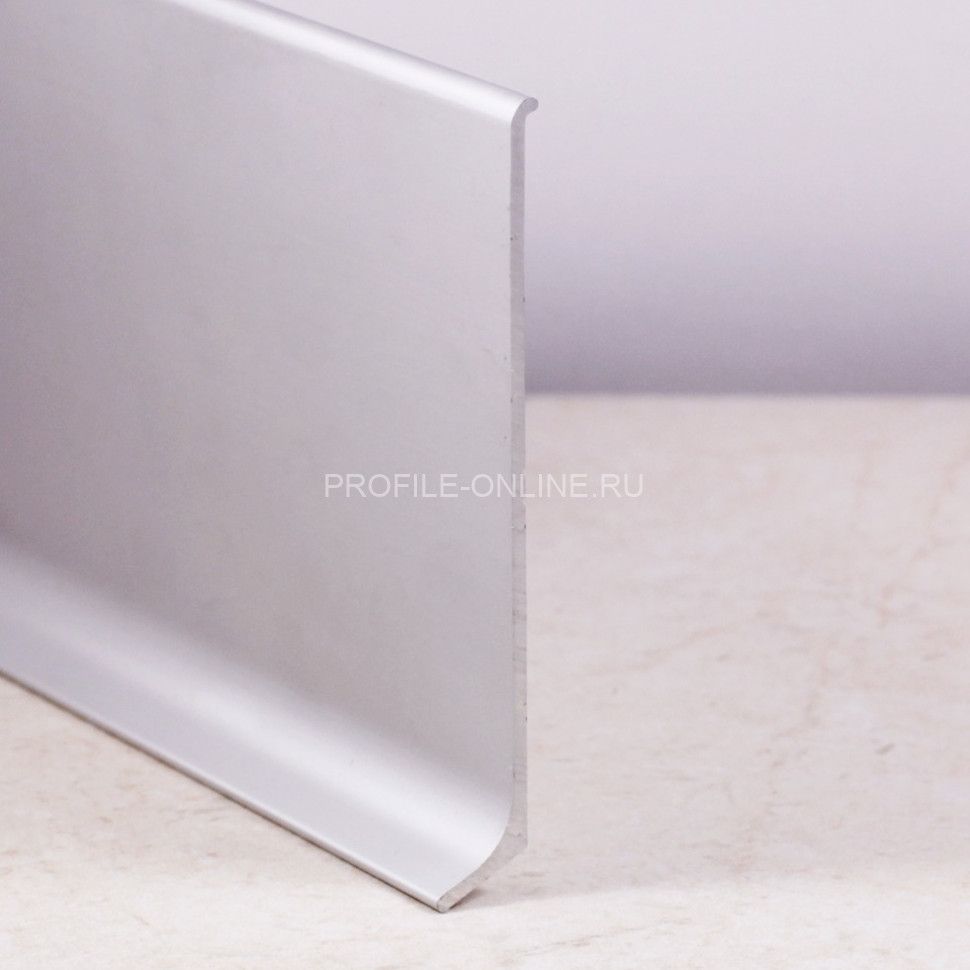 Плинтус для пола 100 мм из алюминия ПЛ-100 без покрытия 3 м