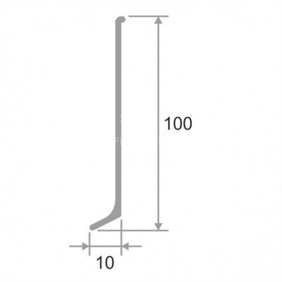 Плинтус для пола 100 мм из алюминия ПЛ-100 без покрытия 3 м