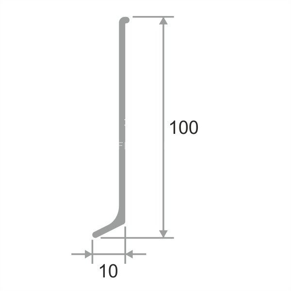 Плинтус для пола 100 мм из алюминия ПЛ-100 без покрытия 3 м