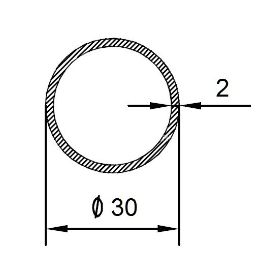 Алюминиевая труба 30х2 мм 3 м