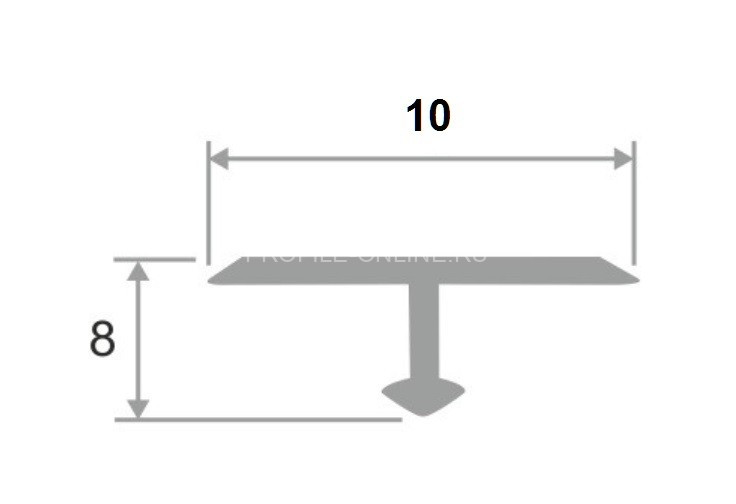 Латунный Т-профиль с фасками SP 10 OS 10х8 шлифованный 3м