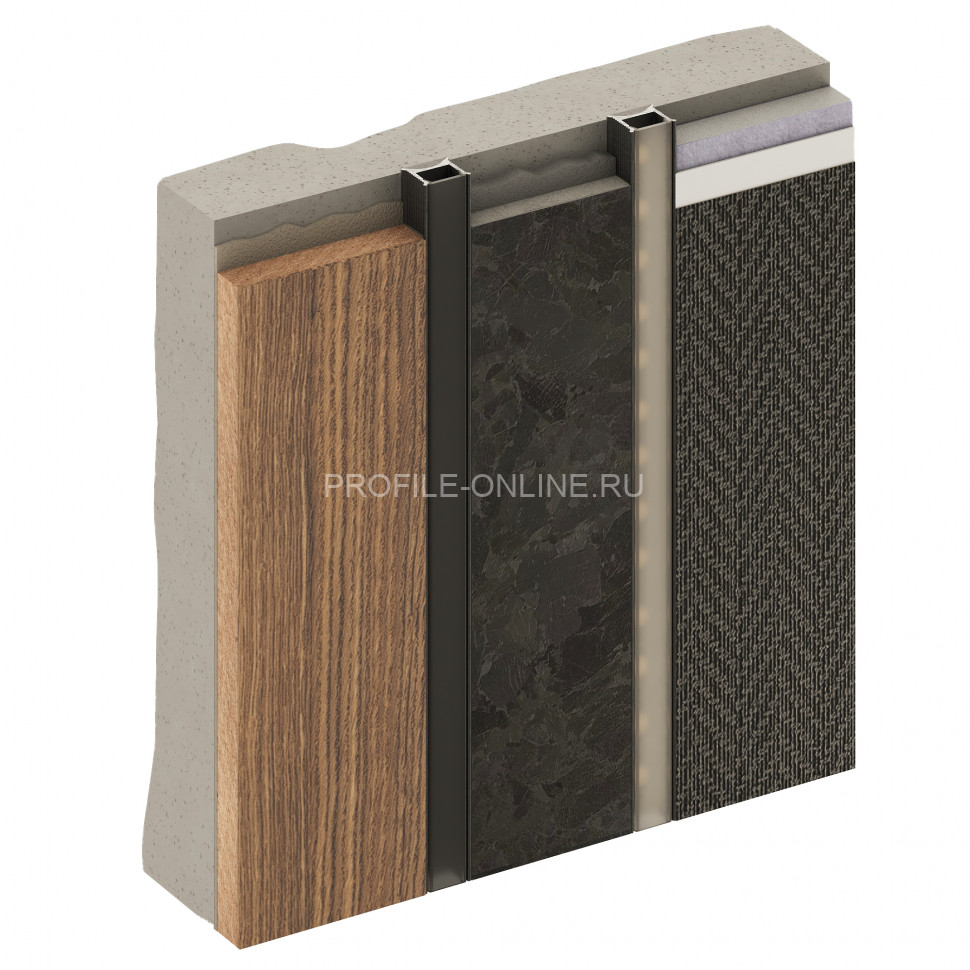 Рассеиватель света для теневого профиля Decaro Engineering DR11B черный 3м