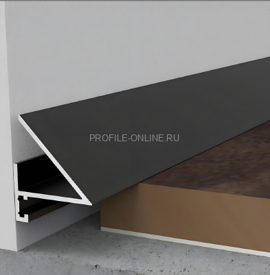 Микроплинтус алюминиевый с LED подсветкой Диал МП-24LED черный 3 м