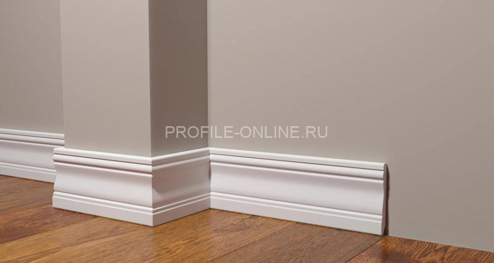 Плинтус для пола 95х15 мм Decor-Dizayn 153 A полистирол белый, под покраску 2 м