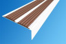 Алюминиевый противоскользящий угловой порог 70х22 мм с резиновыми вставками АУ-70-Краш белый глянец-коричневый 3 м