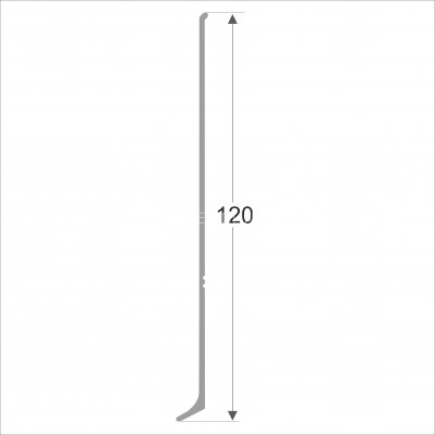 Плинтус для пола 120 мм из алюминия ПЛ-120 без покрытия 3 м