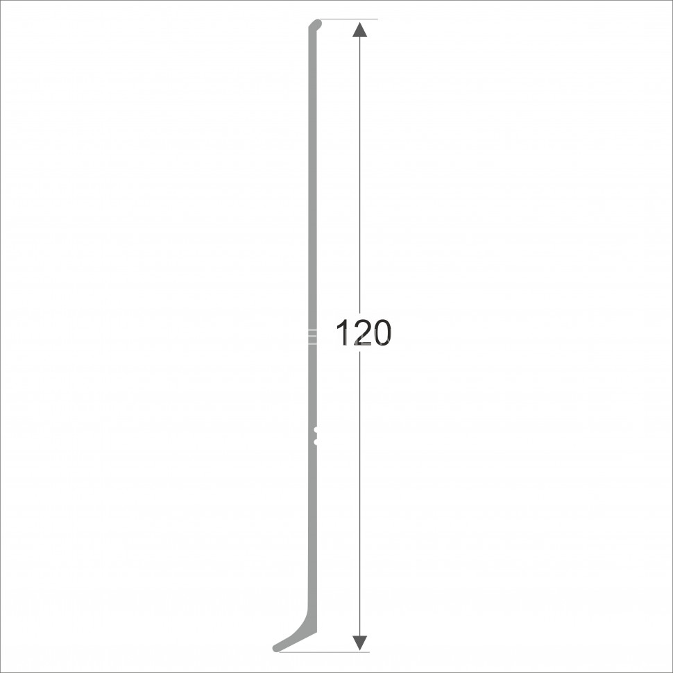 Плинтус для пола 120 мм из алюминия ПЛ-120 без покрытия 3 м