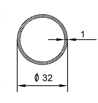 Алюминиевая труба 32х1 мм 3 м