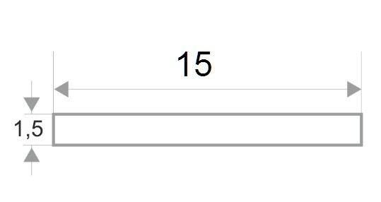 Латунная полоса 15 PP 15 OA антик 2,7м