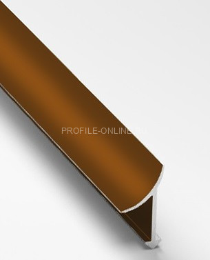Алюминиевый внутренний угол для плитки закладной 10 мм PV30-06 бронза матовая 2,7 м