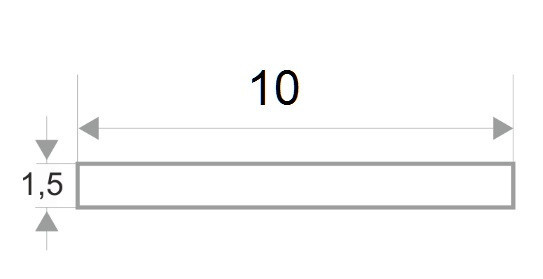 Алюминиевая полоса 10 мм золото матовое 2,7 м