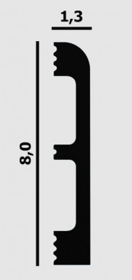 Гибкий плинтус для пола Перфект Плюс P83 FLEX белый ударопрочный 13х80 мм 200 см