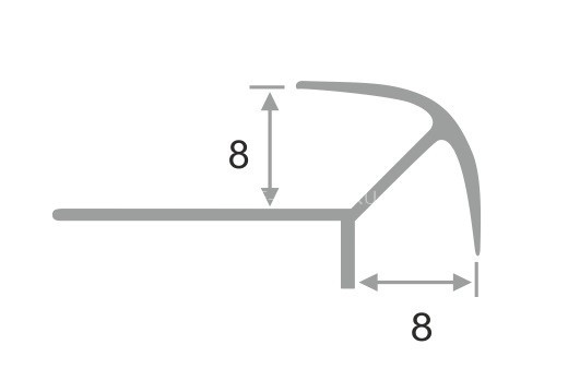 Алюминиевый профиль для наружных углов закладной ПО-8х8 золото матовое 2,7 м