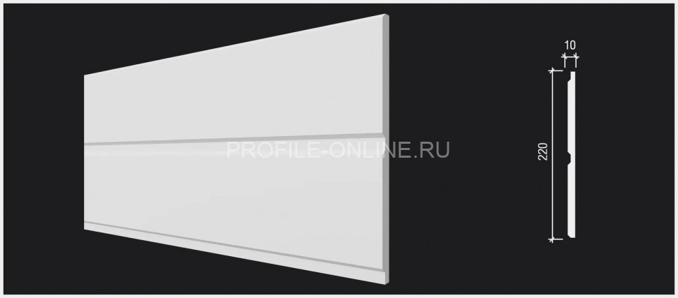 Отделочная стеновая декоративная панель 3D 220х10х3000 мм Decor-Dizayn DD921(3m) из полистирола белая, под покраску 3 м