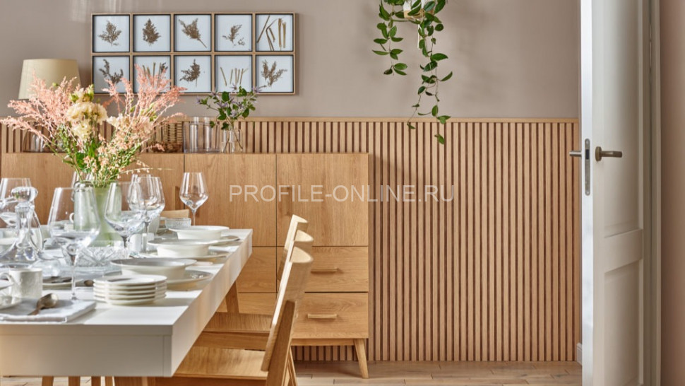 Стеновая реечная панель VOX LINERIO M-LINE дерево 2650х122х12 мм