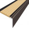 Алюминиевый угловой противоскользящий порог с резиновой вставкой 20х38 мм АУ-38-Коньяк бежевый 2,7 м