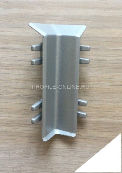 Внутренний уголок для напольного плинтуса ПТ-70 металл белый