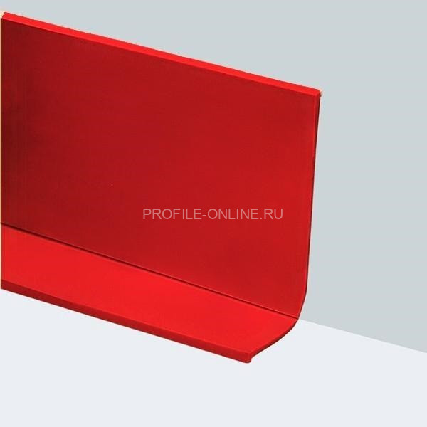 Гибкий плинтус для пола 50 мм ПГ65 красный самоклеющийся 3м