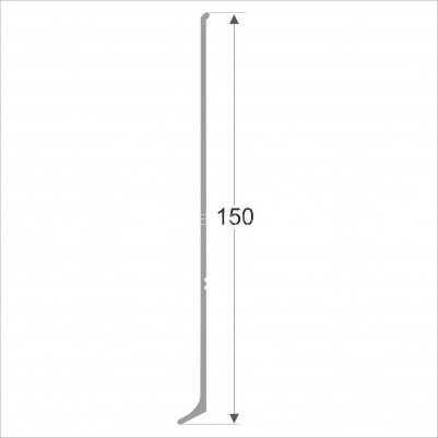 Плинтус для пола 150 мм из алюминия ПЛ-150 без покрытия 3 м