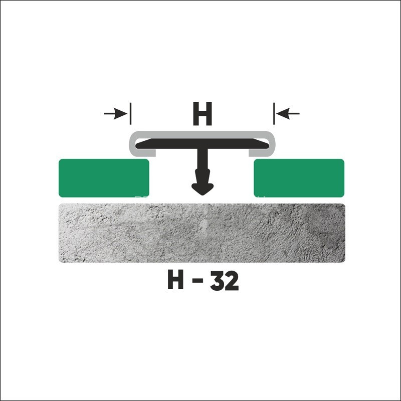 Т-профиль из нержавеющей стали 32 мм FTA 32 GP золото полированное 270 см