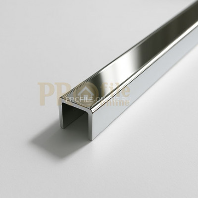 Латунный П-профиль PU 10 OC 10х10х10 хром 3м