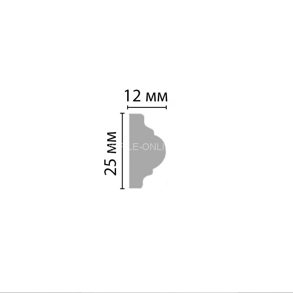 Молдинг гладкий DECOMASTER 97012F гибкий Flexible (25x12x2400) из полиуретана, белый под покраску