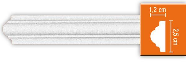 Молдинг гладкий DECOMASTER 97012F гибкий Flexible (25x12x2400) из полиуретана, белый под покраску