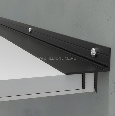 Потолочный теневой плинтус алюминиевый Диал ПТП-26 черный 3 м