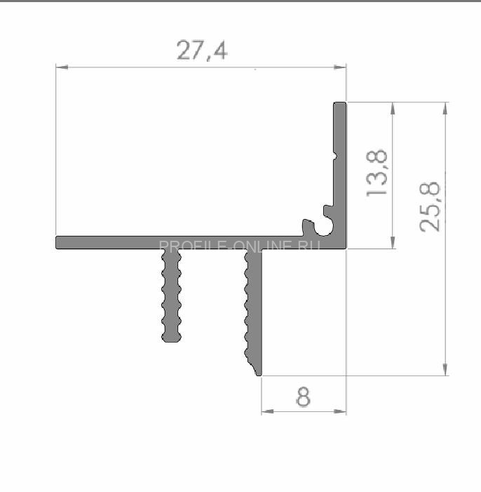 Потолочный теневой плинтус алюминиевый Диал ПТП-26 черный 3 м