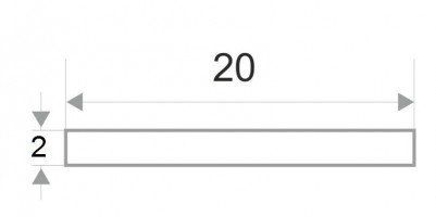 Алюминиевая полоса 20 мм серебристый муар (толщина полосы 2 мм) 3м