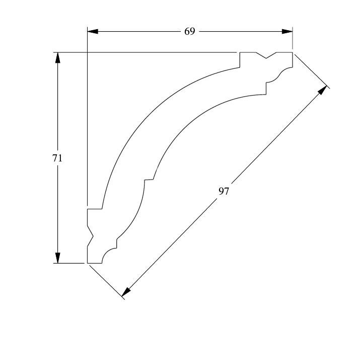 Гибкий потолочный плинтус Orac Decor Duropolymer CX100F белый полистирол 69х71 мм 200 см