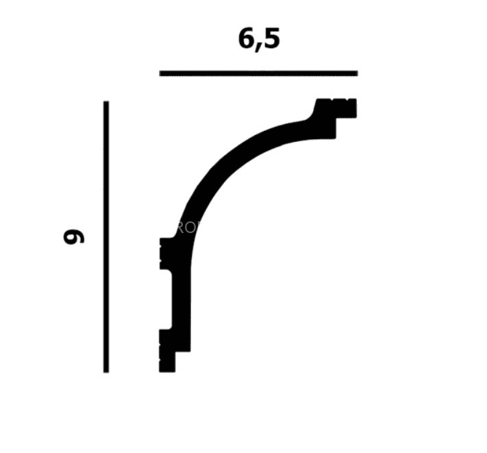 Потолочный плинтус Перфект Плюс P143 белый из ударопрочного полимера 65х90 мм 200 см