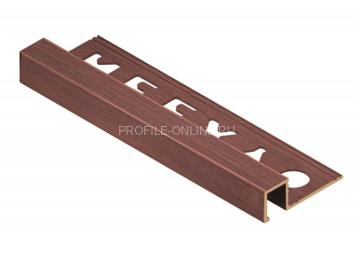 Латунный П-образный профиль закладной 10х10 мм NEEXY PVL31-05 ANTCL антик медь светлая 2.7м