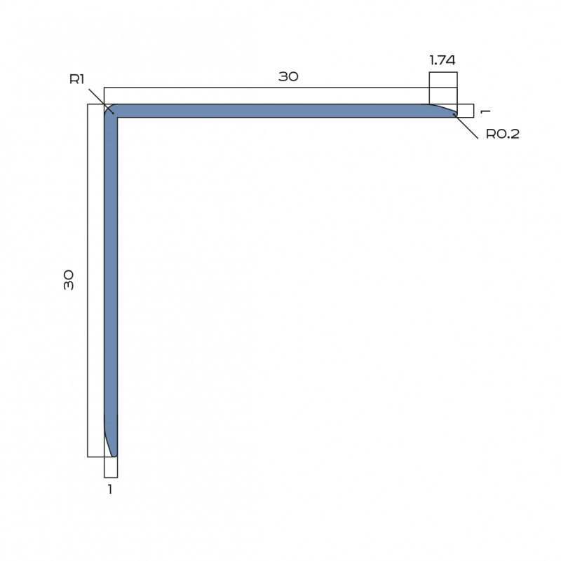 Уголок из алюминия 30х30 мм NEEXY PV65-03 BS серебро блестящее 2.7 м