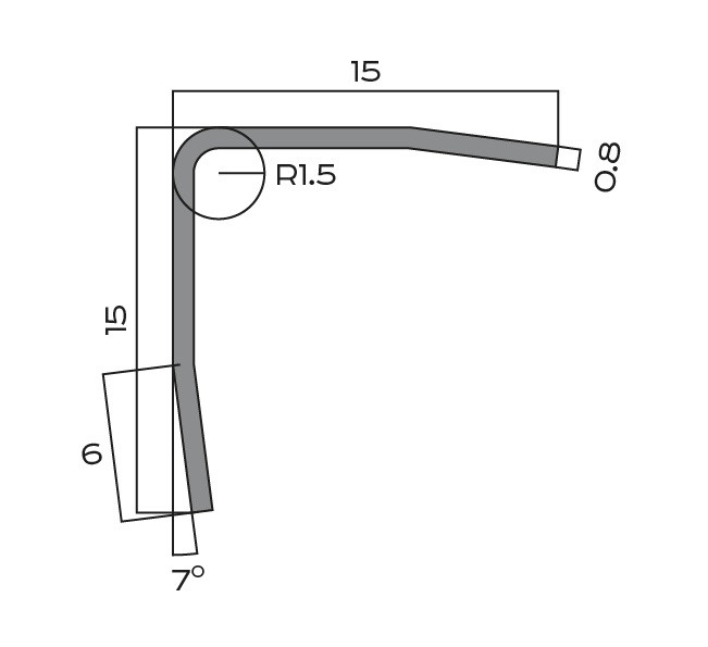 Уголок из нержавеющей стали 15х15 мм NEEXY PVS99-18 BBL черный браш блестящий 2.7 м