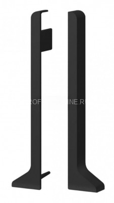 Алюминиевый комплект заглушек для плинтуса Laconistiq Adhesive 62 мм (левая+правая) черный