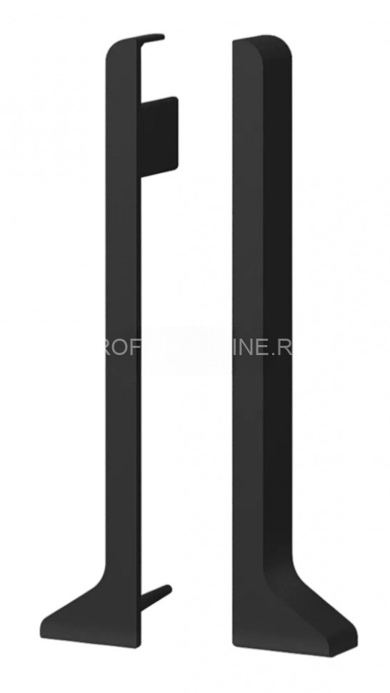 Алюминиевый комплект заглушек для плинтуса Laconistiq Adhesive 62 мм (левая+правая) черный