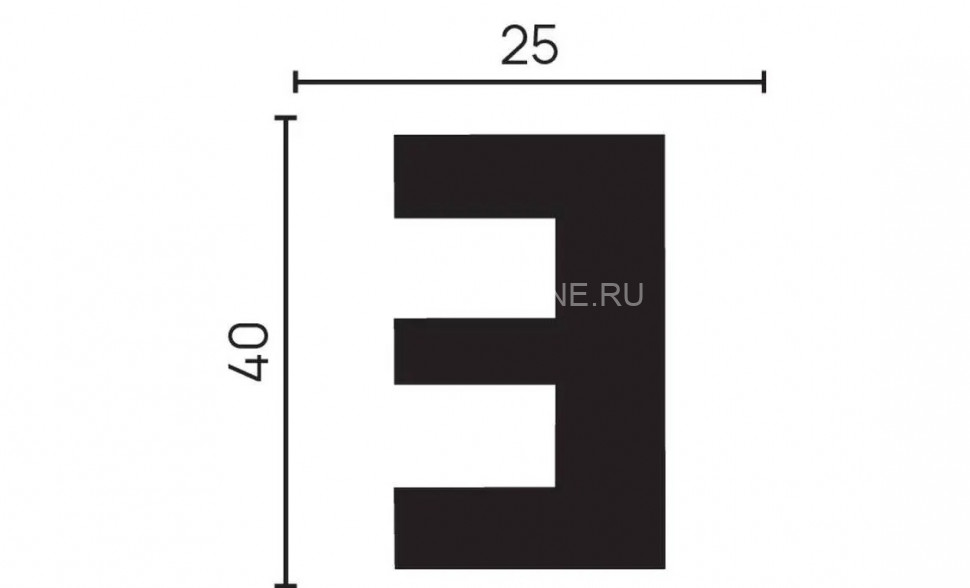 Декоративный молдинг 40х25 мм Decor-Dizayn DD612 полистирол белый, под покраску 2 м