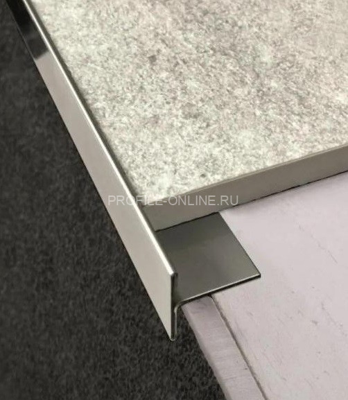 Нержавеющий Т-профиль торцевой стальной SL026-10,5-12,5H серебро глянец браш 2,7 м