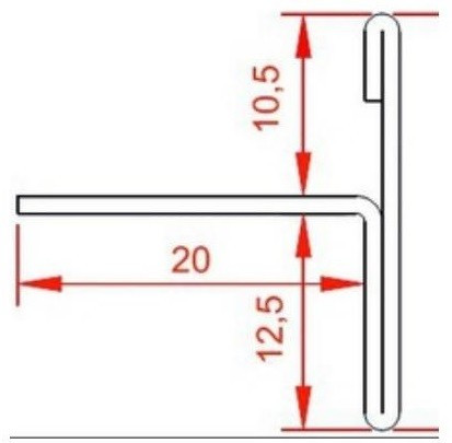 Нержавеющий Т-профиль торцевой стальной SL026-10,5-12,5H серебро глянец браш 2,7 м