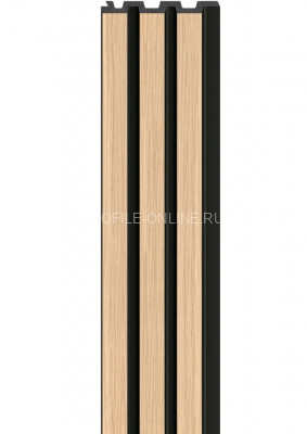 Стеновая реечная панель VOX LINERIO M-LINE дерево на черном фоне 2650х122х12 мм