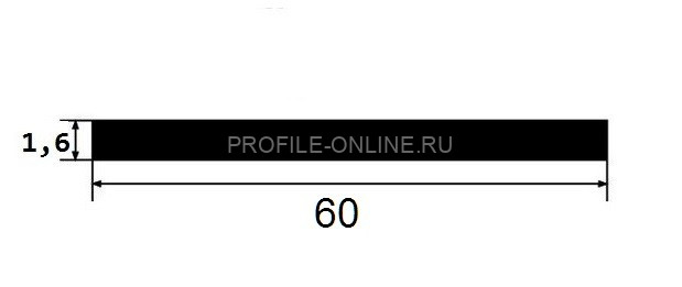 Полоса алюминиевая 60 черная 3 м