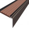 Алюминиевый угловой противоскользящий порог с резиновой вставкой 20х38 мм АУ-38-Коньяк коричневый 2,7 м