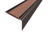 Алюминиевый угловой противоскользящий порог с резиновой вставкой 20х38 мм АУ-38-Коньяк коричневый 2,7 м