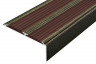 Алюминиевый противоскользящий угловой порог 70х22 мм с резиновыми вставками АУ-70-Антик бронза-темно-коричневый 3 м