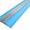 Алюминиевый одноуровневый порог 45 мм с резиновой вставкой NoSlipper-Полоса голубой 2,7 м