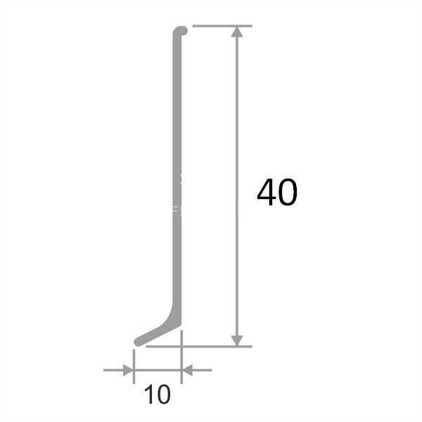 Плинтус для пола 40 мм из алюминия ПЛ-40 без покрытия 3 м